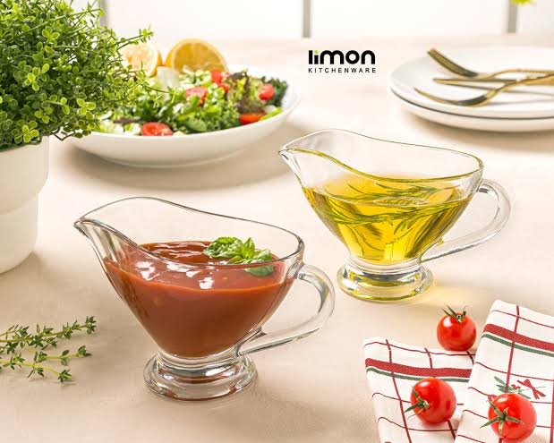 سس خوری شیشه ای لیمون (2 عددی دسته دار)